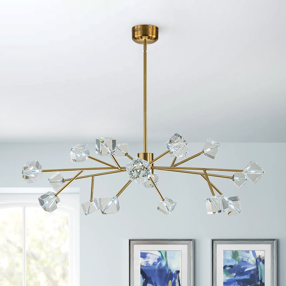 Plotuvox Modern Mid-century Glam Branch Sputnik Crystal Chandelier