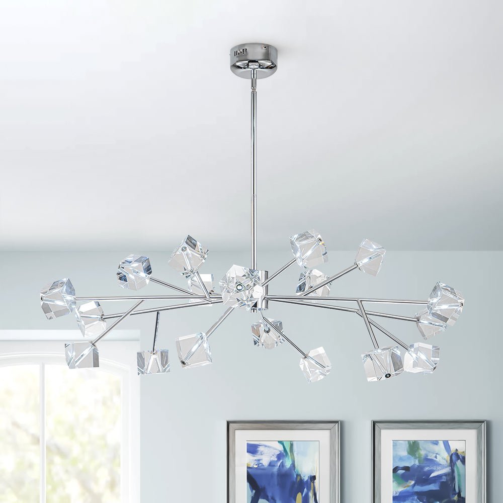 Plotuvox Modern Mid-century Glam Branch Sputnik Crystal Chandelier
