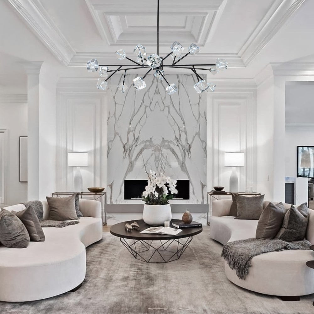 Plotuvox Modern Mid-century Glam Branch Sputnik Crystal Chandelier