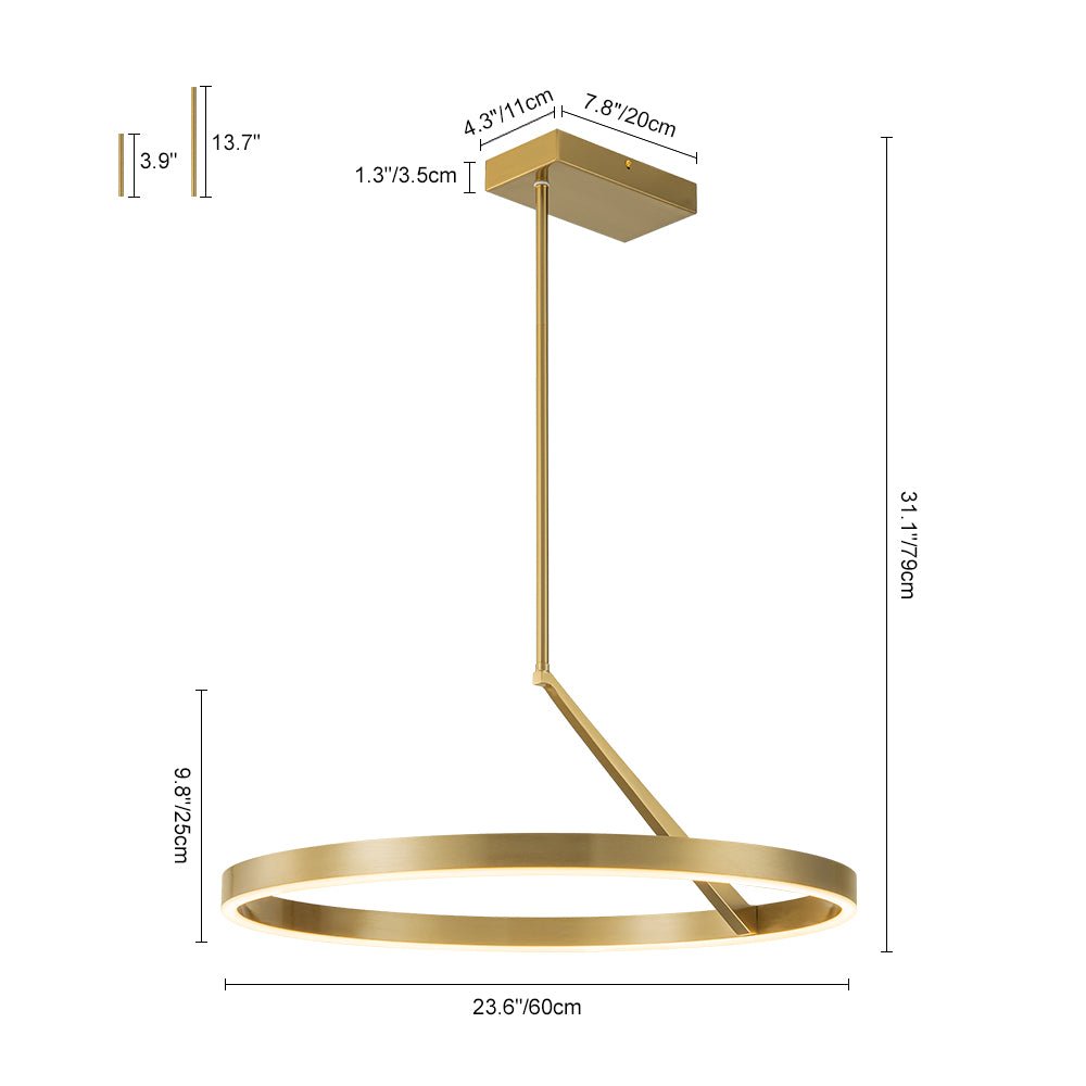 Ildvaka Modern Minimalist Dimmable LED Metal Pendant Light