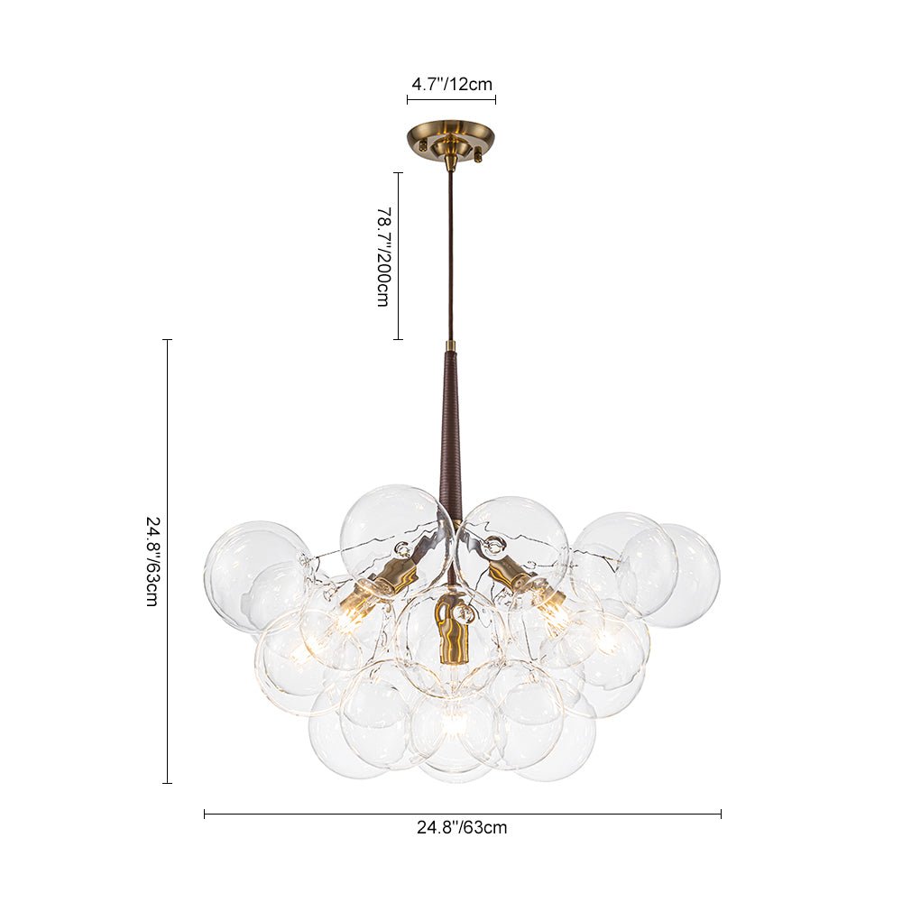 Kvennal Mocha Mousse Clear Glass Chandelier