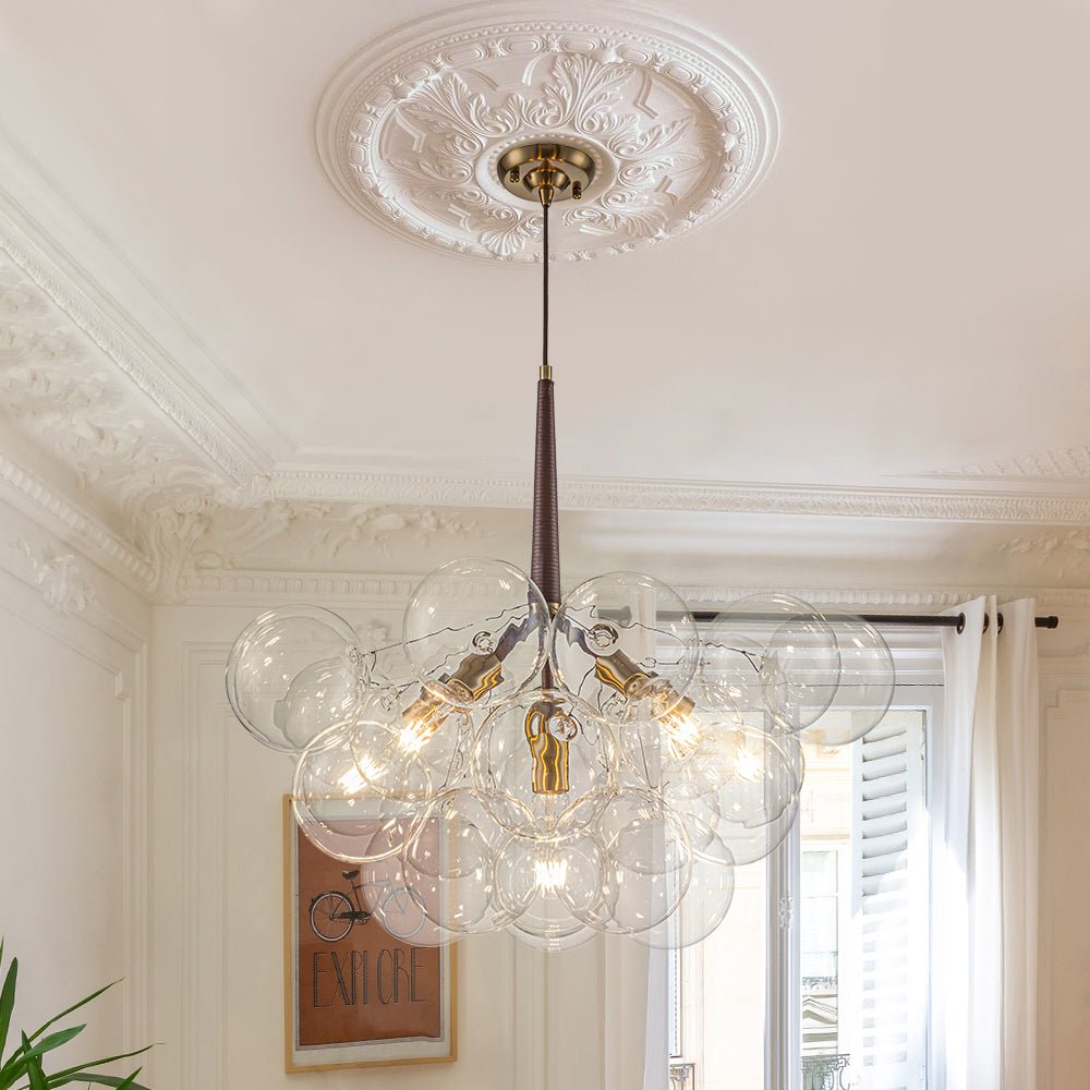 Kvennal Mocha Mousse Clear Glass Chandelier