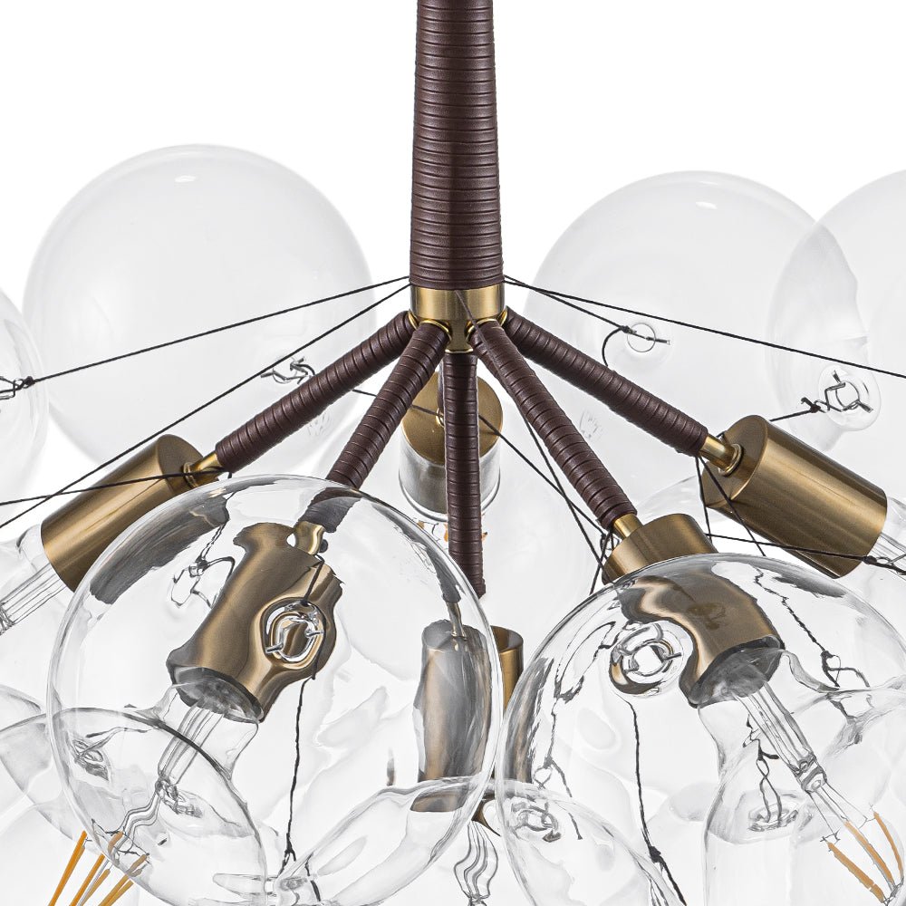 Kvennal Mocha Mousse Clear Glass Chandelier