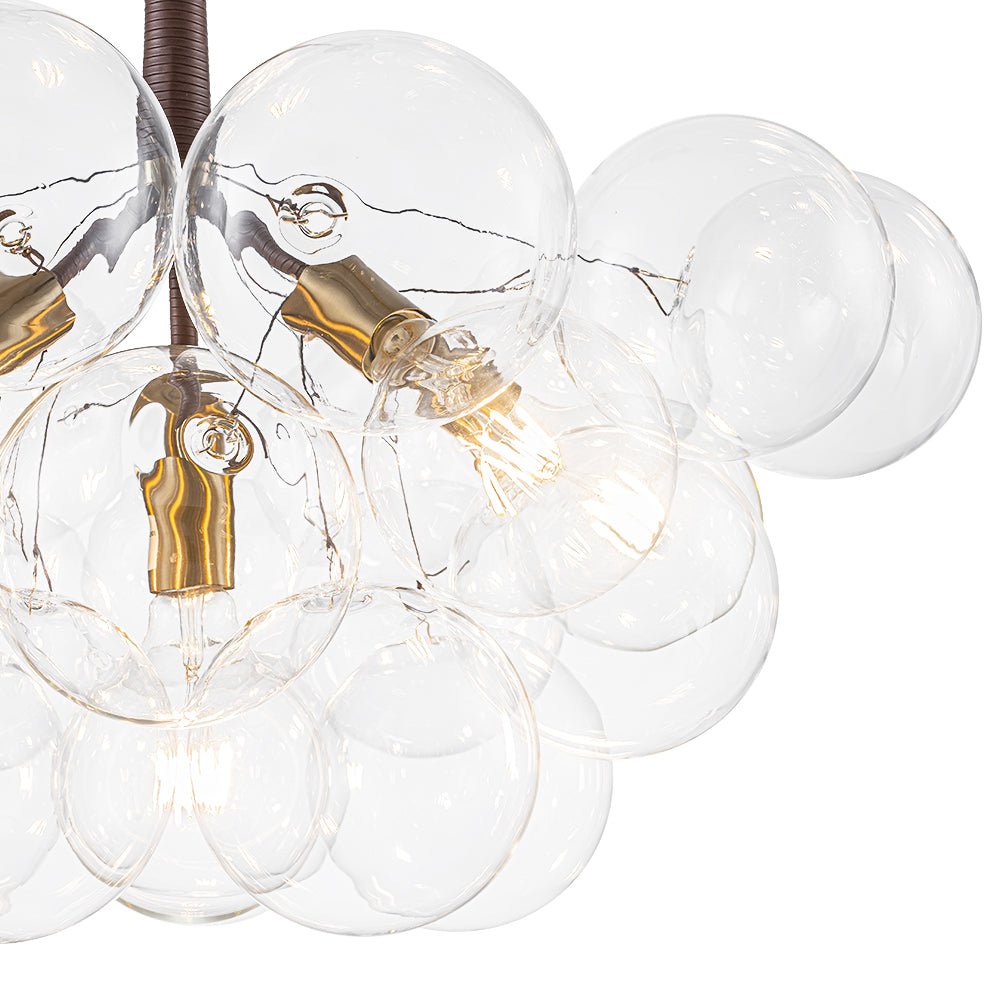 Kvennal Mocha Mousse Clear Glass Chandelier