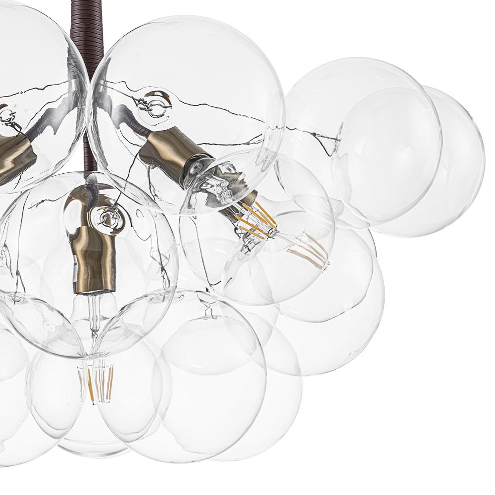 Kvennal Mocha Mousse Clear Glass Chandelier