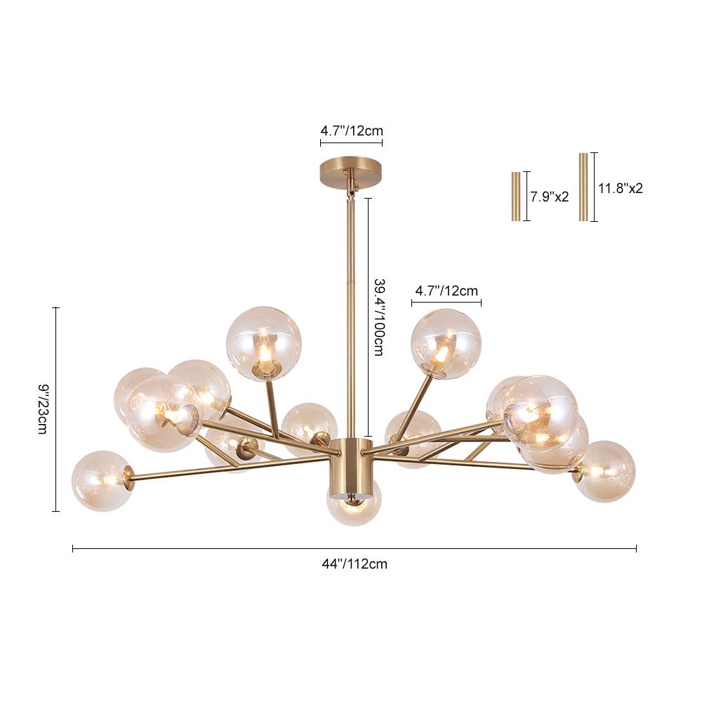 Seriva Modern Metal Glass Chandelier