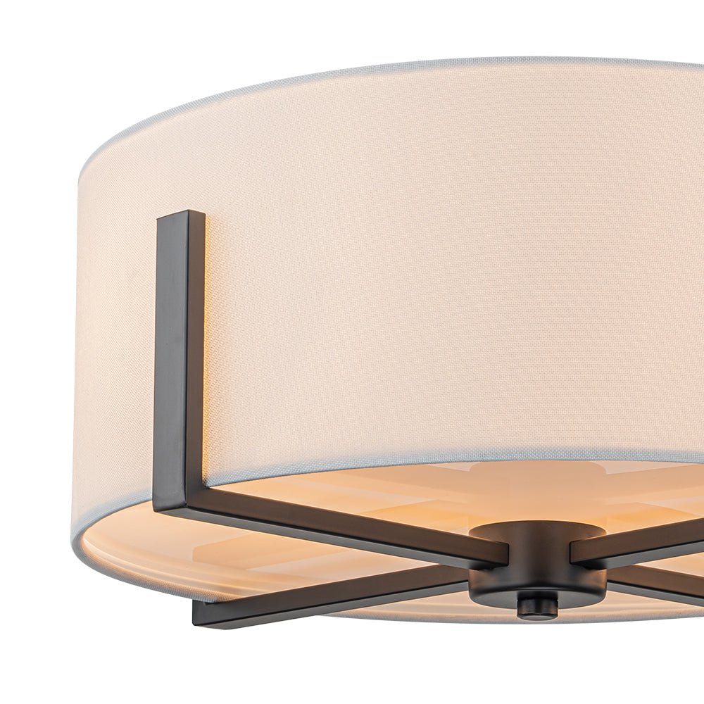 Aevulix Modern Wide Drum Fabric Flush Mount Light