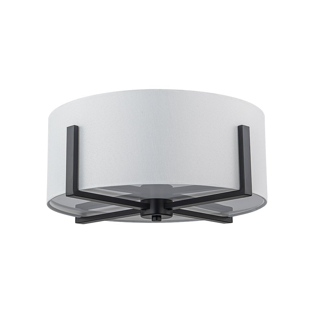 Aevulix Modern Wide Drum Fabric Flush Mount Light