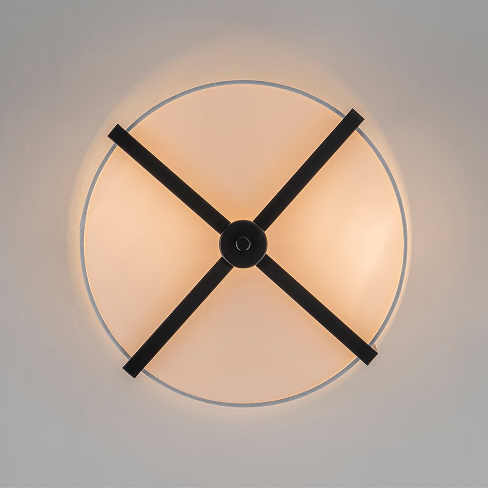 Aevulix Modern Wide Drum Fabric Flush Mount Light