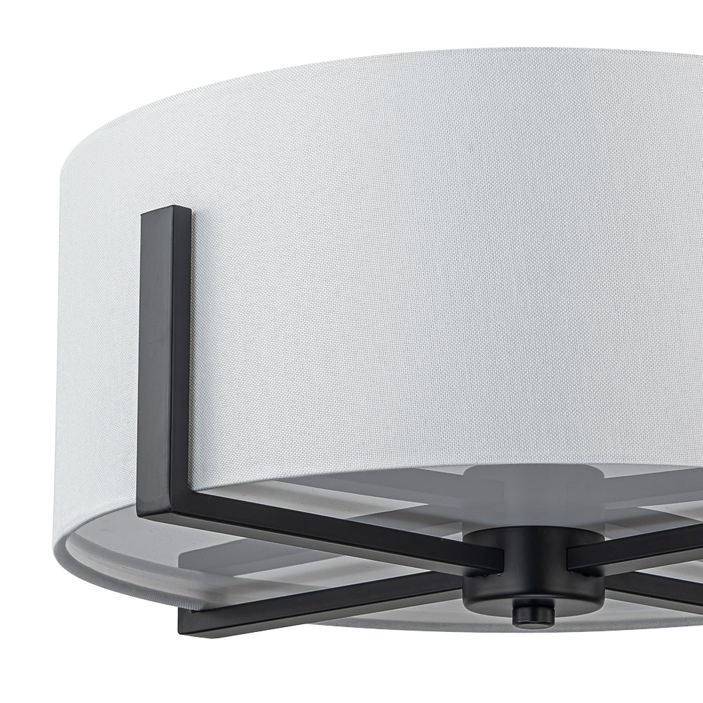 Aevulix Modern Wide Drum Fabric Flush Mount Light
