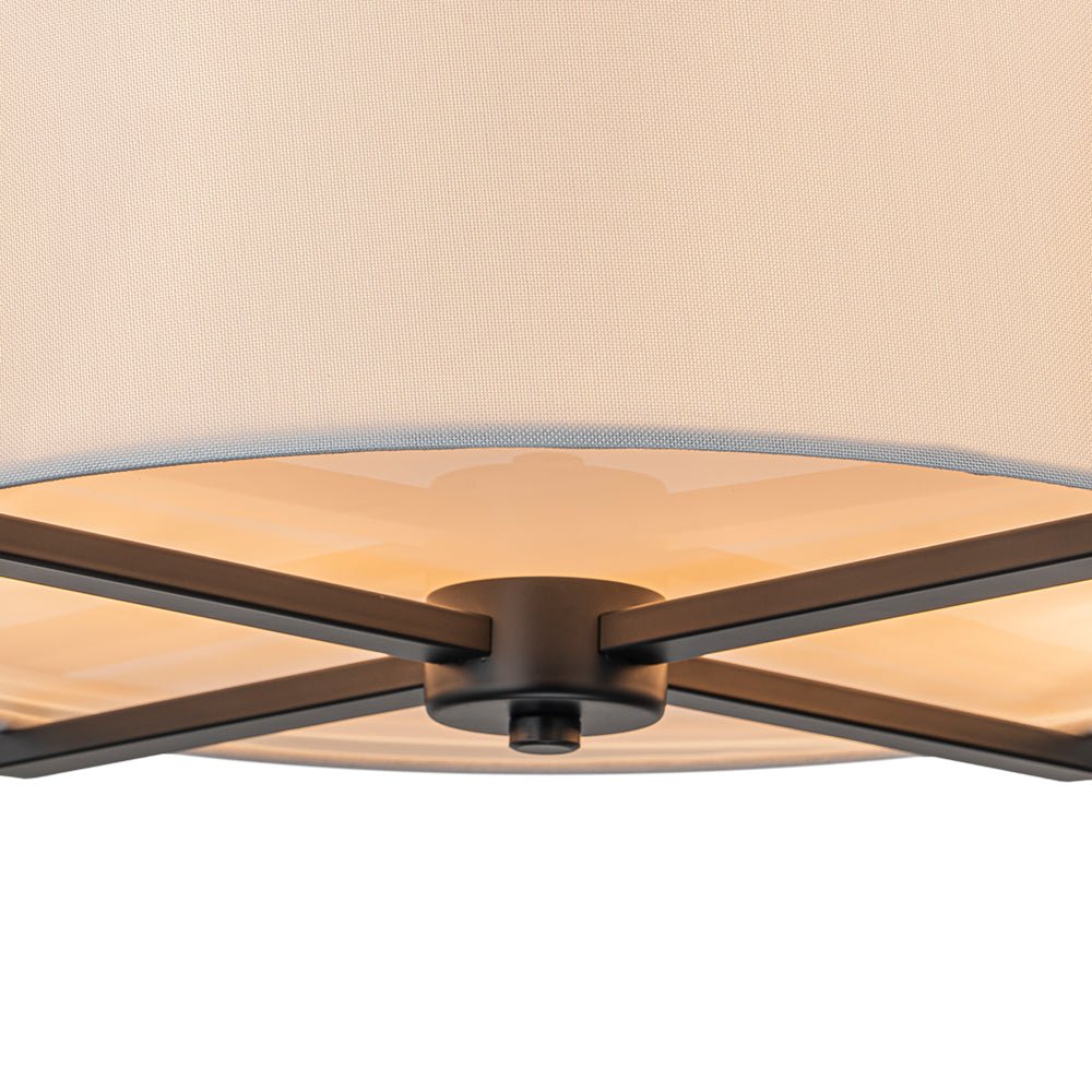 Aevulix Modern Wide Drum Fabric Flush Mount Light