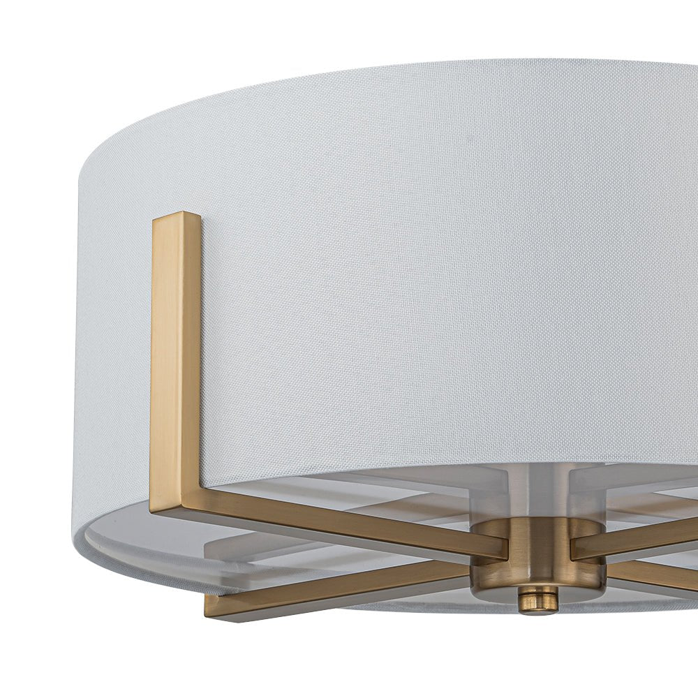 Aevulix Modern Wide Drum Fabric Flush Mount Light