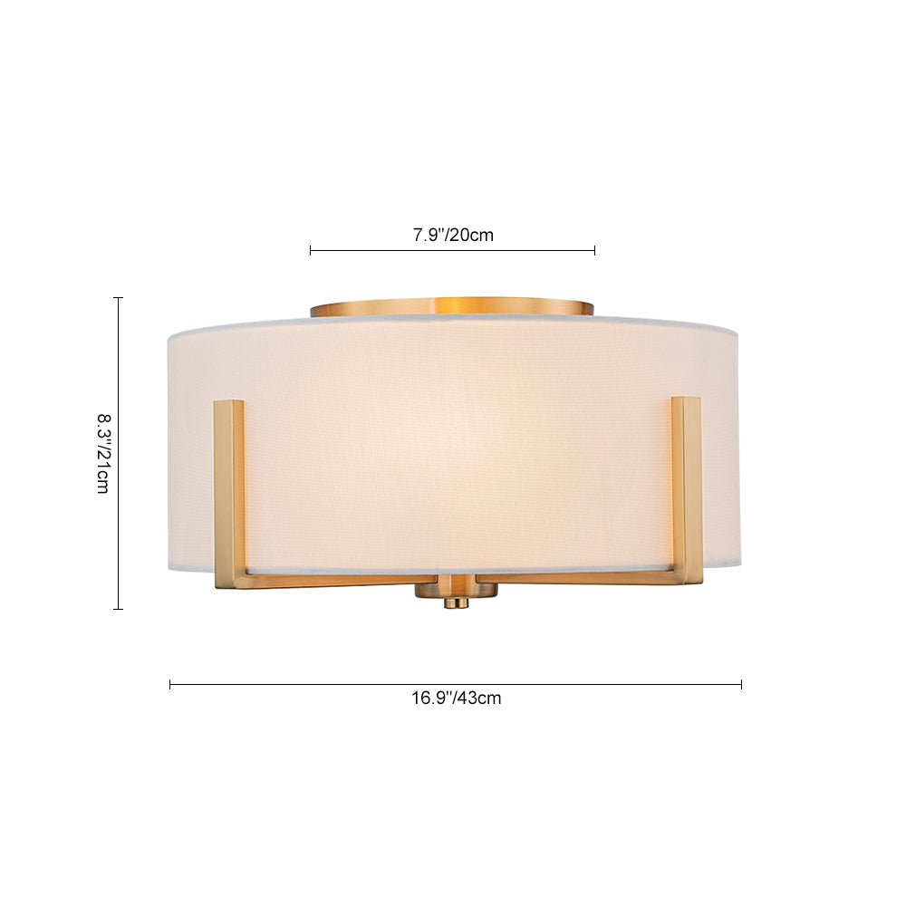 Aevulix Modern Wide Drum Fabric Flush Mount Light