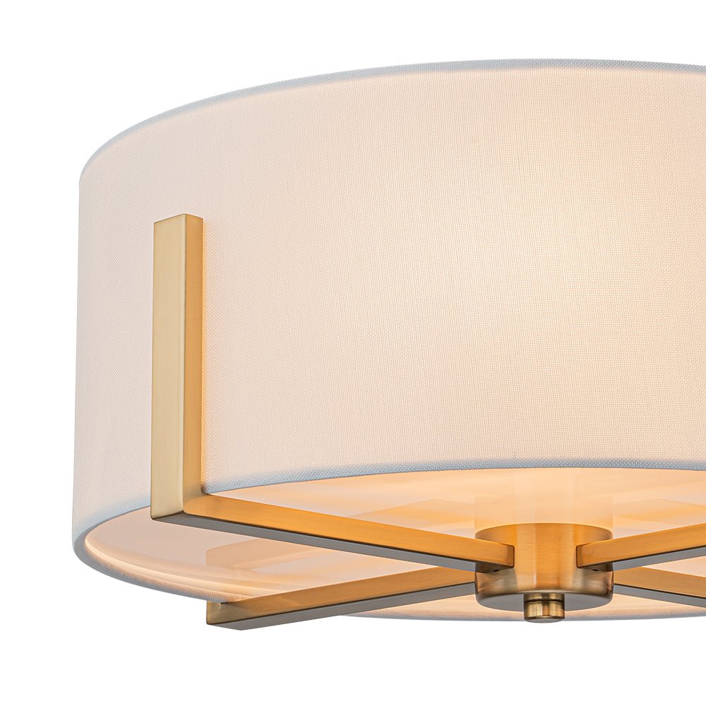 Aevulix Modern Wide Drum Fabric Flush Mount Light