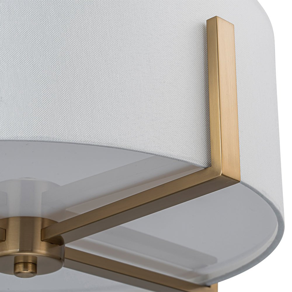 Aevulix Modern Wide Drum Fabric Flush Mount Light