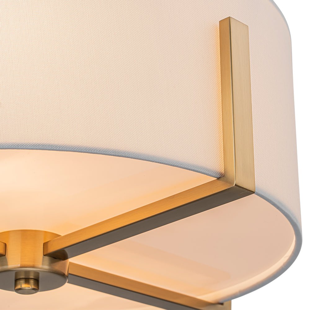 Aevulix Modern Wide Drum Fabric Flush Mount Light
