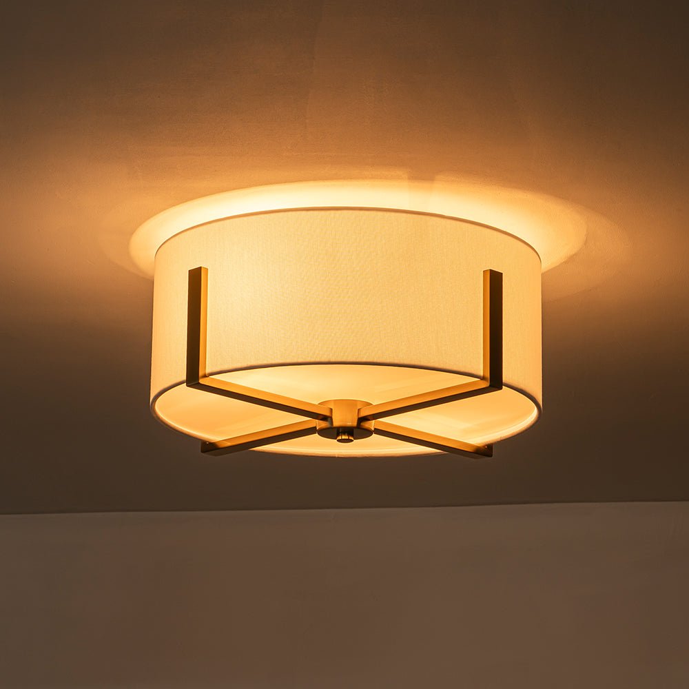 Aevulix Modern Wide Drum Fabric Flush Mount Light