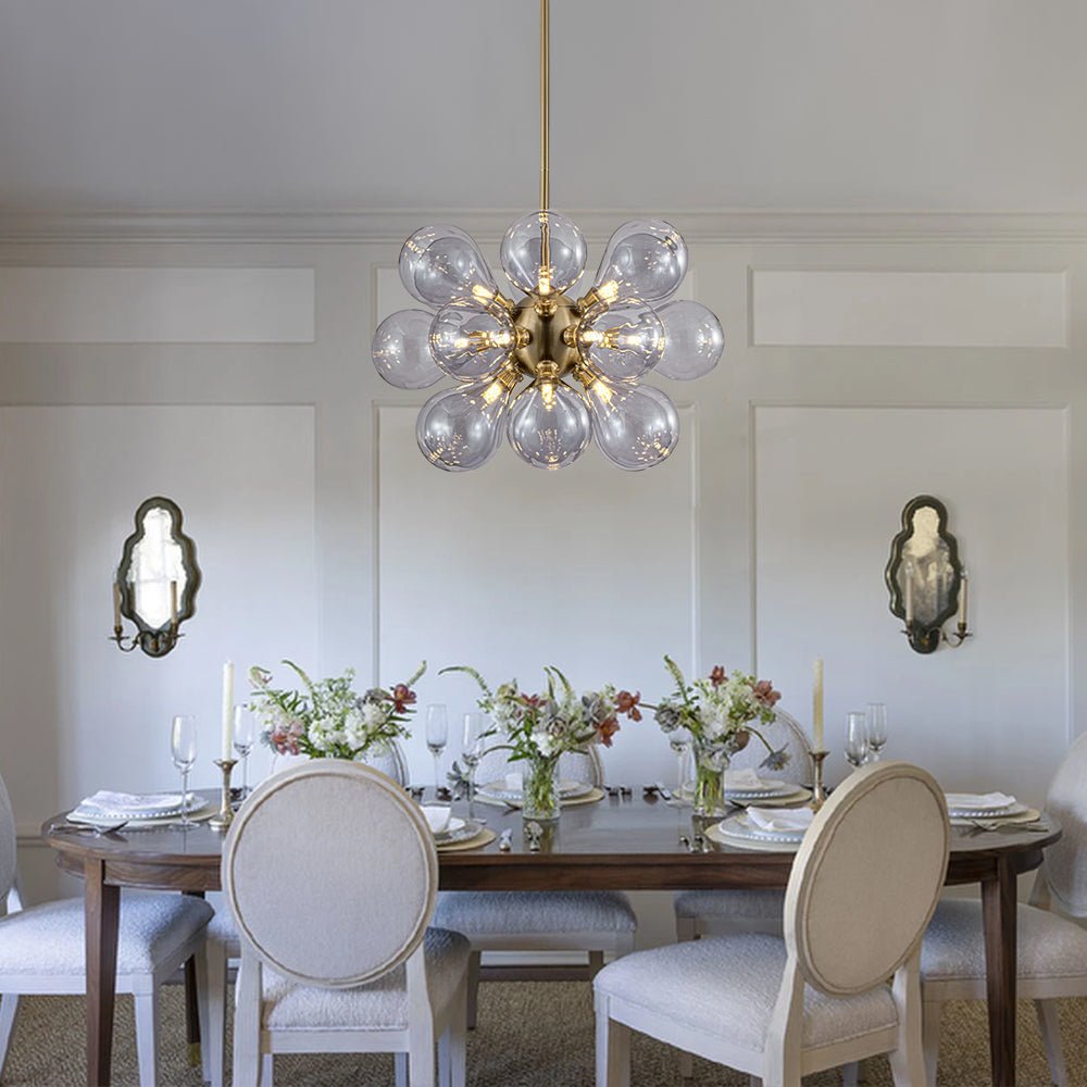 Himinuvyr Morandi Cluster Lavender Gray Glass Chandelier