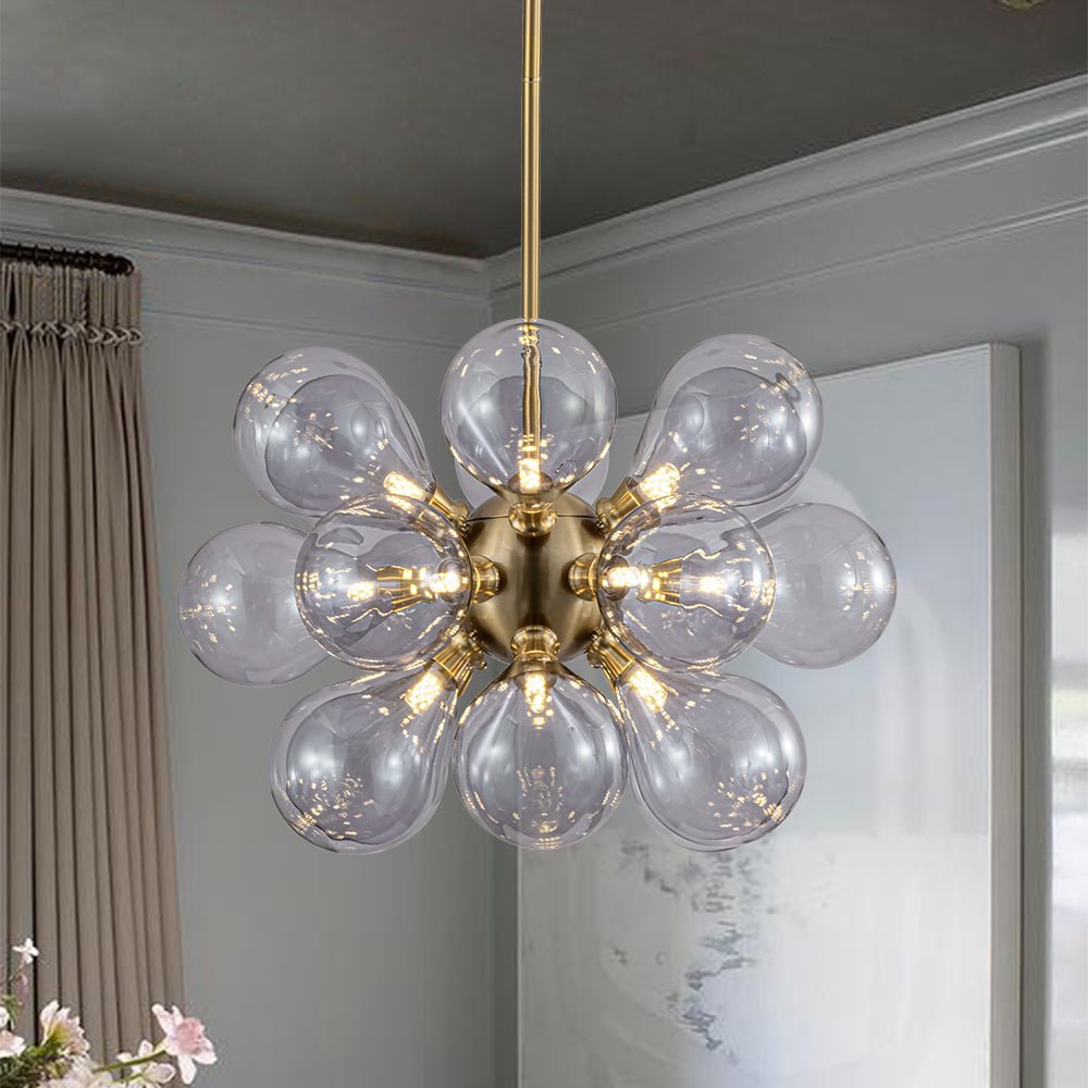 Himinuvyr Morandi Cluster Lavender Gray Glass Chandelier