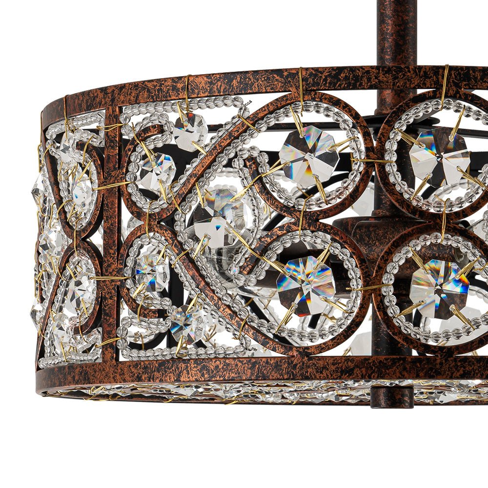 Blomst Moroccan Antique Crystal Semi Flush Mount Ceiling Light