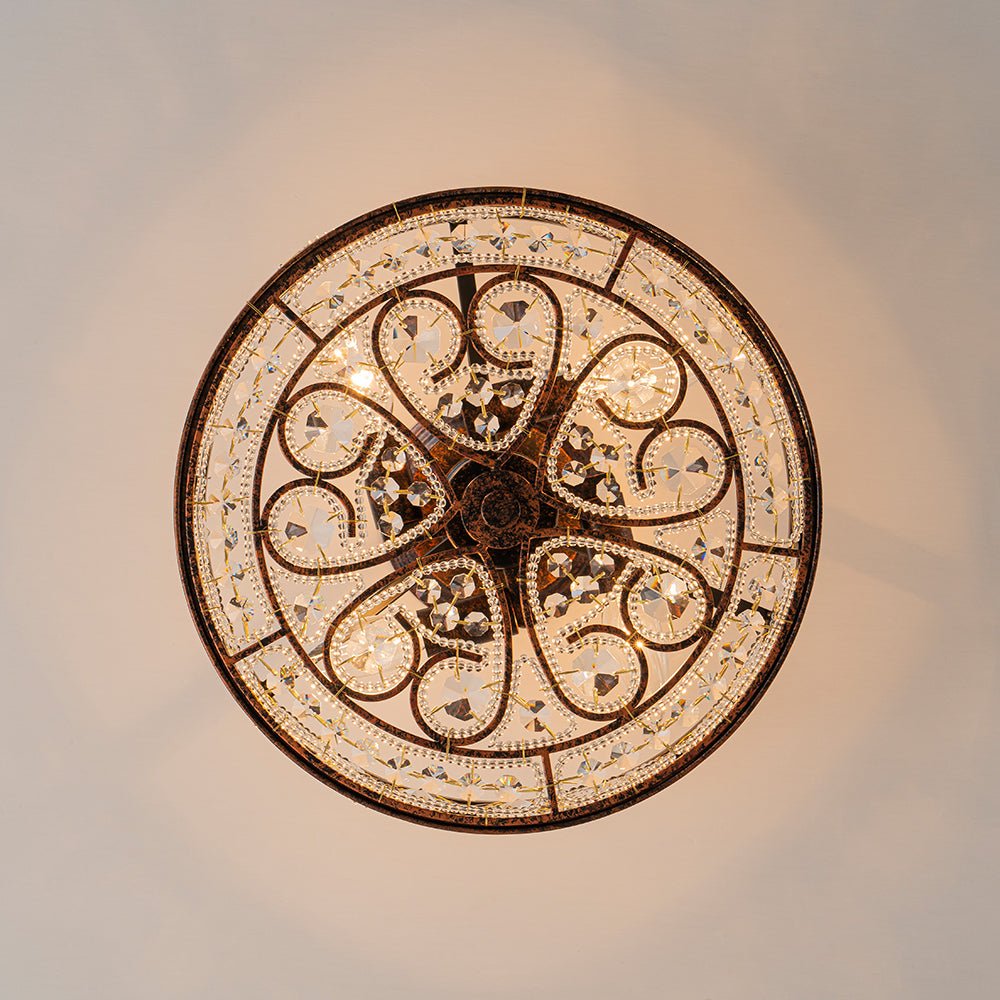 Blomst Moroccan Antique Crystal Semi Flush Mount Ceiling Light