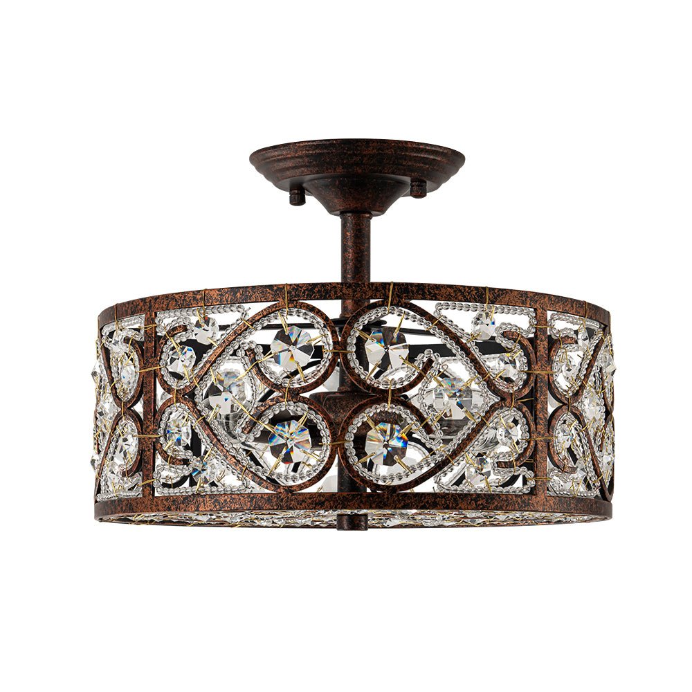 Blomst Moroccan Antique Crystal Semi Flush Mount Ceiling Light