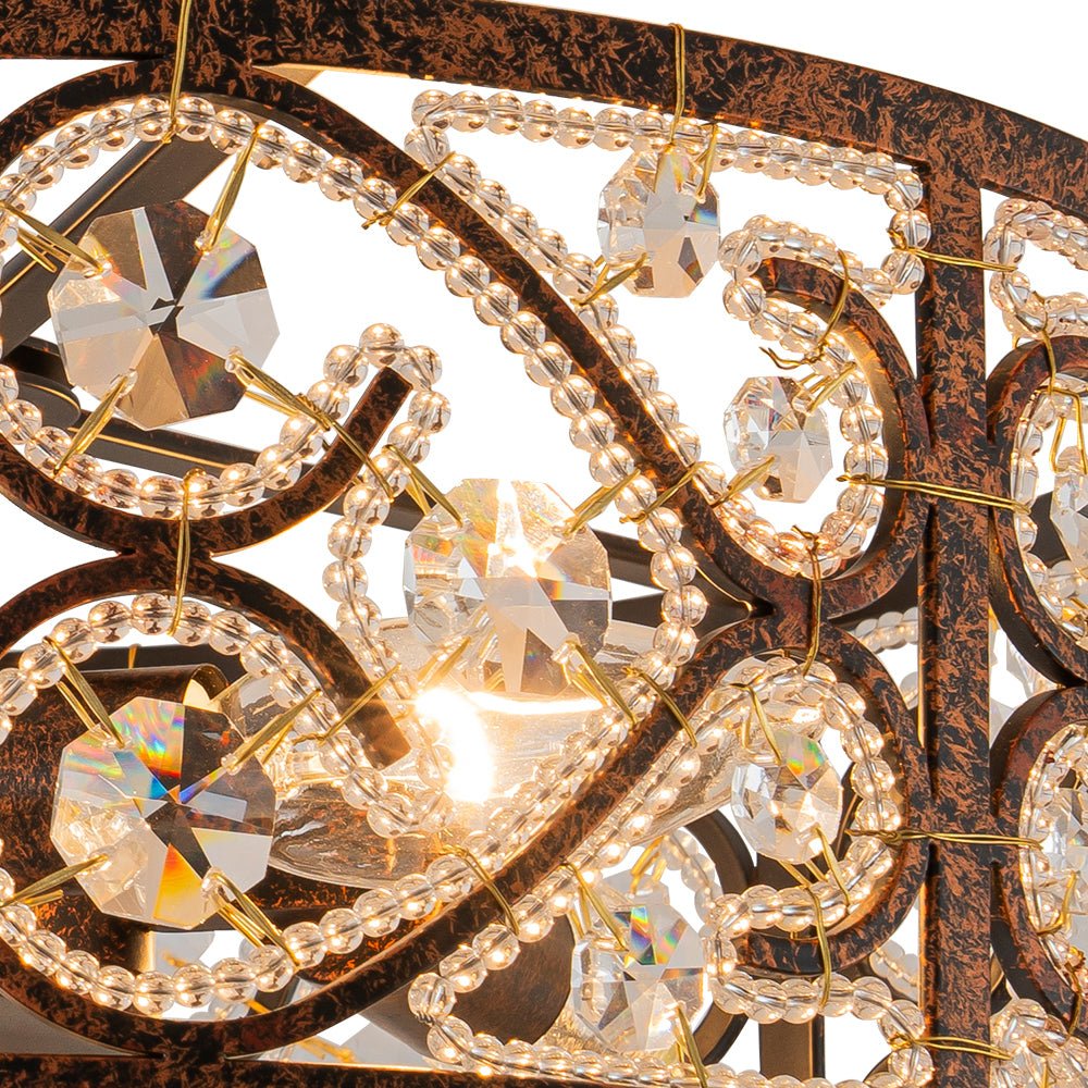 Blomst Moroccan Antique Crystal Semi Flush Mount Ceiling Light