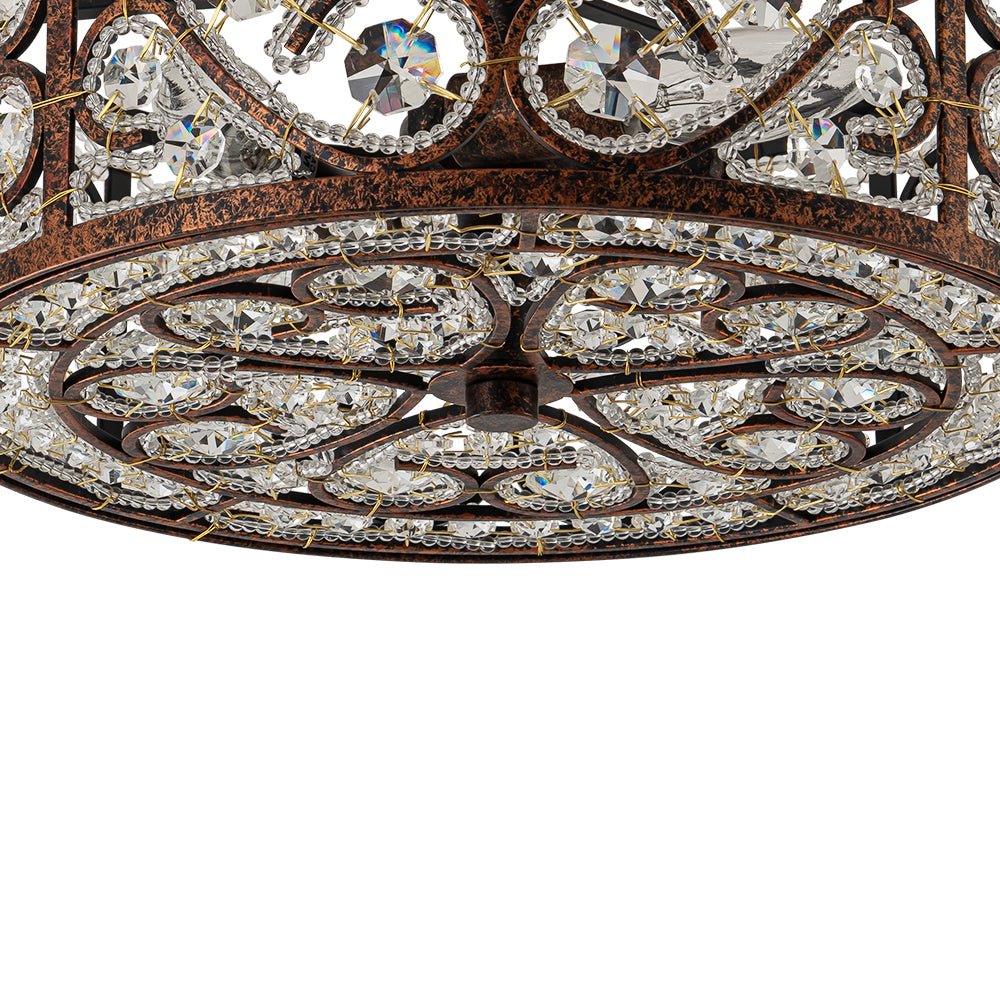 Blomst Moroccan Antique Crystal Semi Flush Mount Ceiling Light