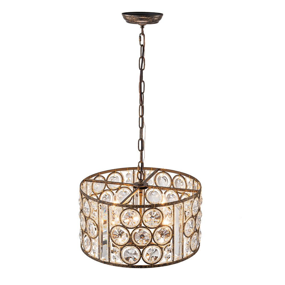 Kvennuvix Moroccan Glam Vintage Crystal Lantern Pendant