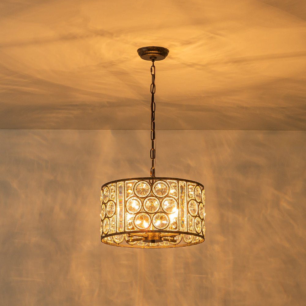 Kvennuvix Moroccan Glam Vintage Crystal Lantern Pendant