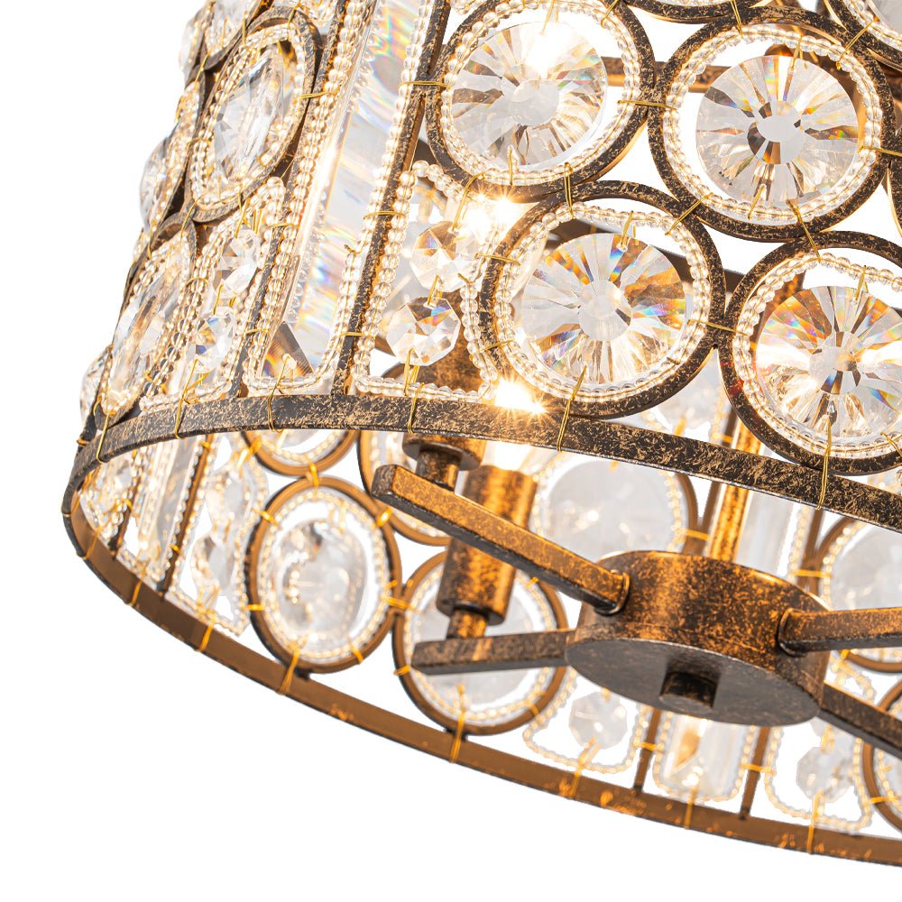 Kvennuvix Moroccan Glam Vintage Crystal Lantern Pendant