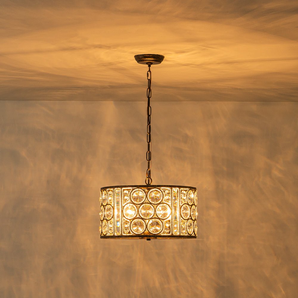 Kvennuvix Moroccan Glam Vintage Crystal Lantern Pendant