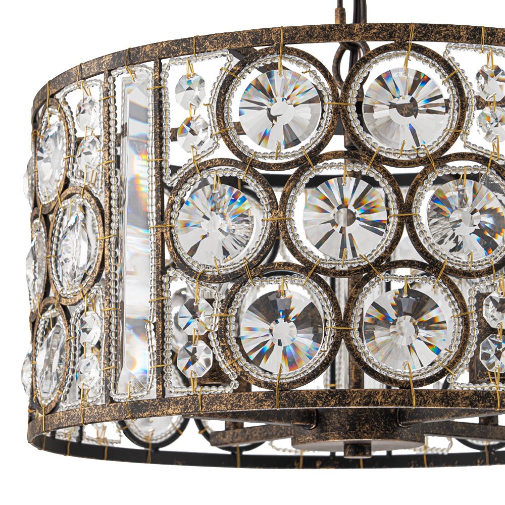 Kvennuvix Moroccan Glam Vintage Crystal Lantern Pendant