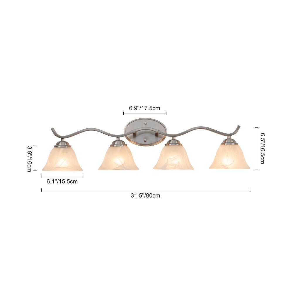 Tinduvya Nickel Cloud Bell Shade Glass Vanity Light