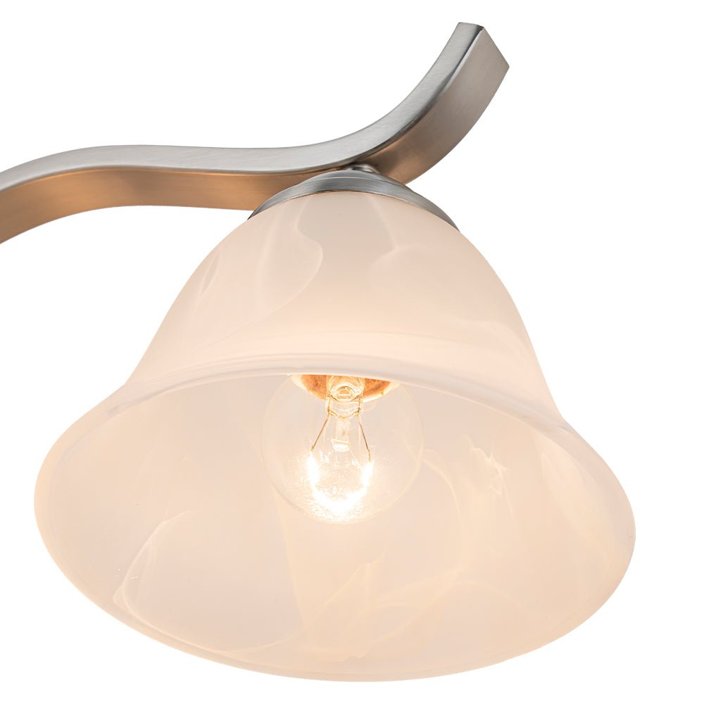 Tinduvya Nickel Cloud Bell Shade Glass Vanity Light
