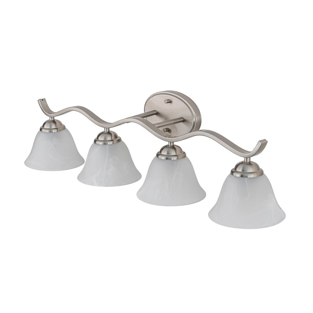 Tinduvya Nickel Cloud Bell Shade Glass Vanity Light