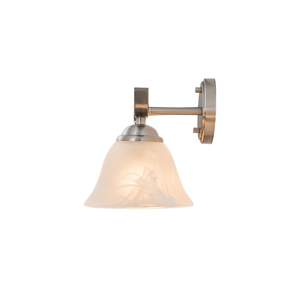 Tinduvya Nickel Cloud Bell Shade Glass Vanity Light
