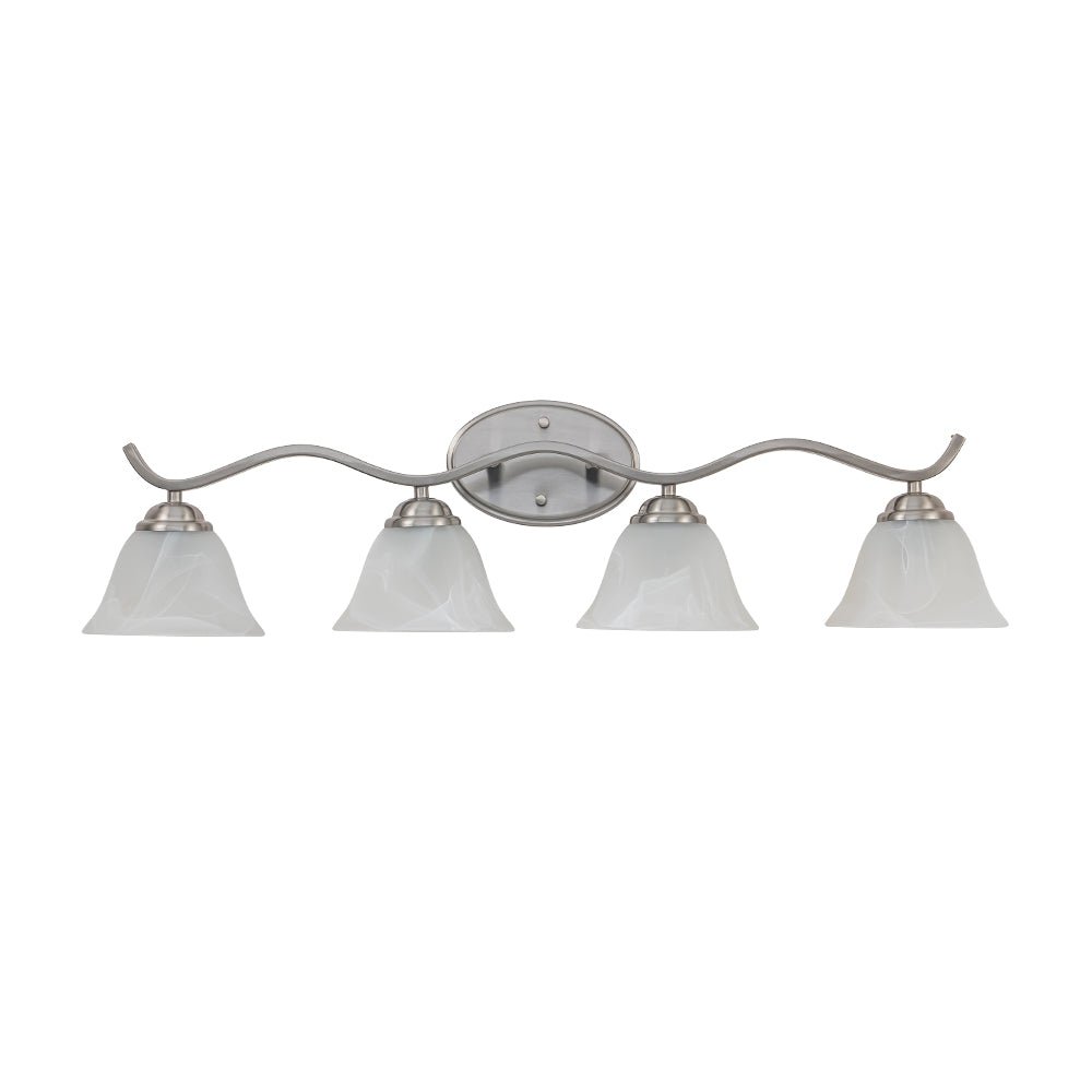 Tinduvya Nickel Cloud Bell Shade Glass Vanity Light