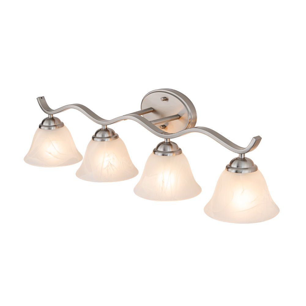 Tinduvya Nickel Cloud Bell Shade Glass Vanity Light