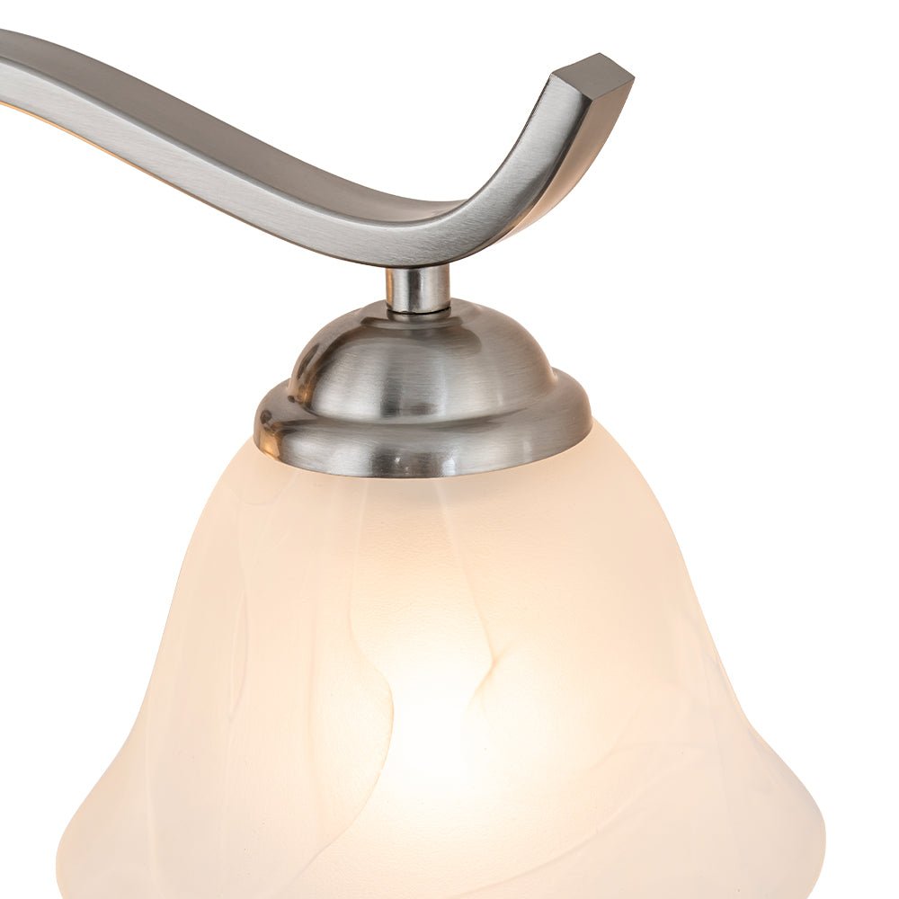 Tinduvya Nickel Cloud Bell Shade Glass Vanity Light