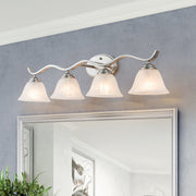 Tinduvya Nickel Cloud Bell Shade Glass Vanity Light