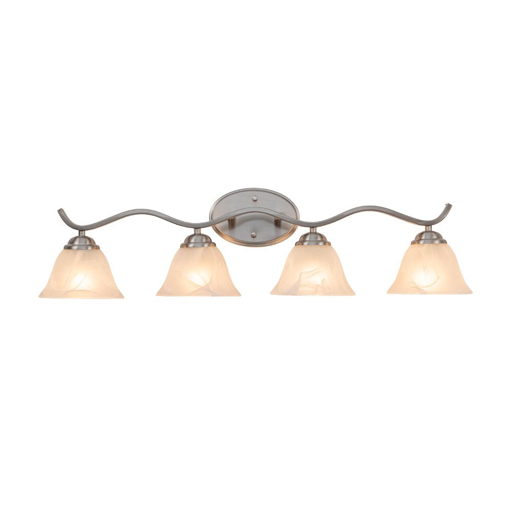 Tinduvya Nickel Cloud Bell Shade Glass Vanity Light