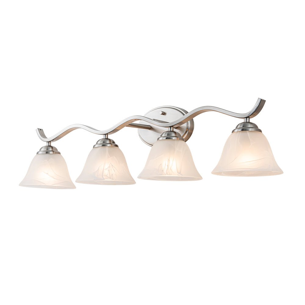 Tinduvya Nickel Cloud Bell Shade Glass Vanity Light