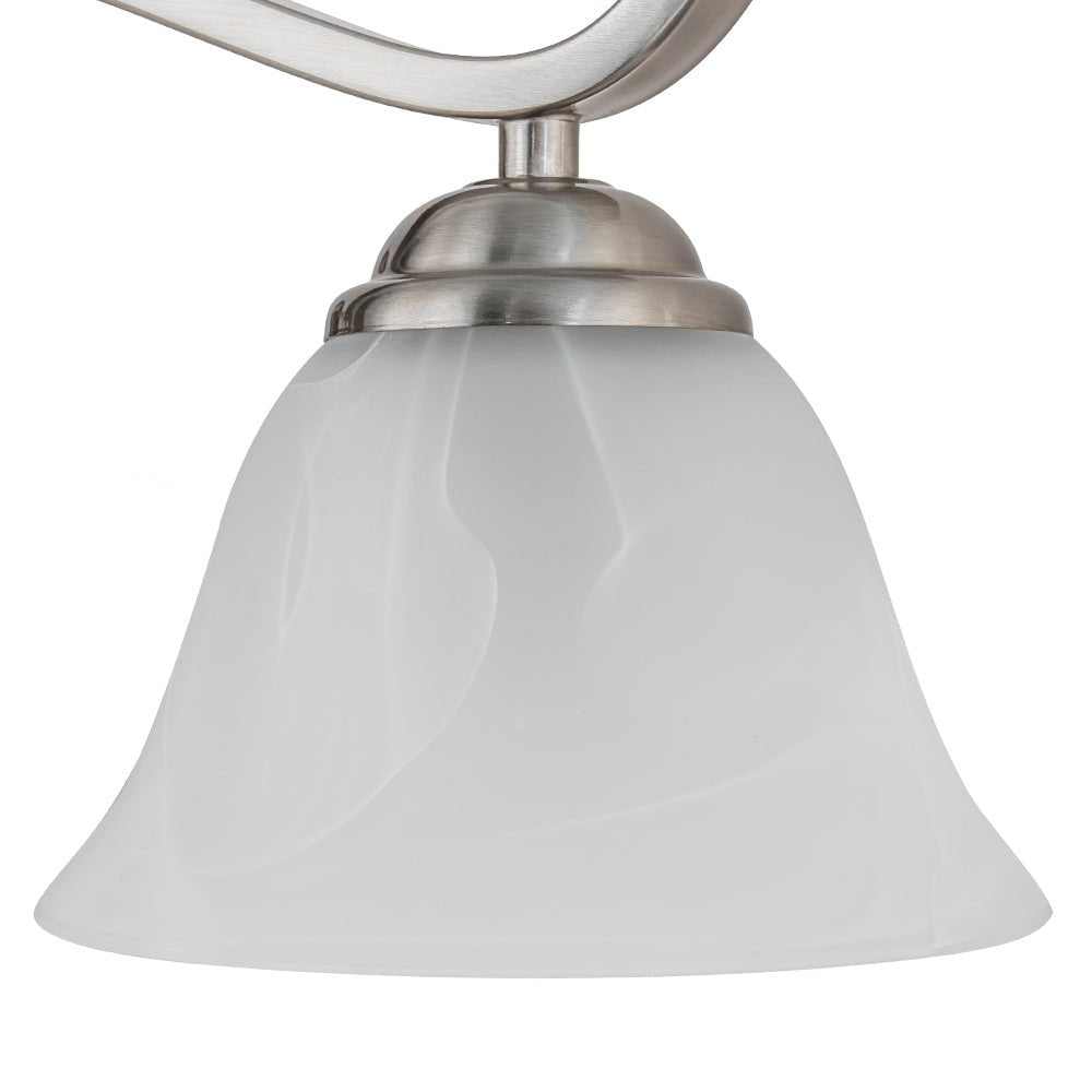 Tinduvya Nickel Cloud Bell Shade Glass Vanity Light
