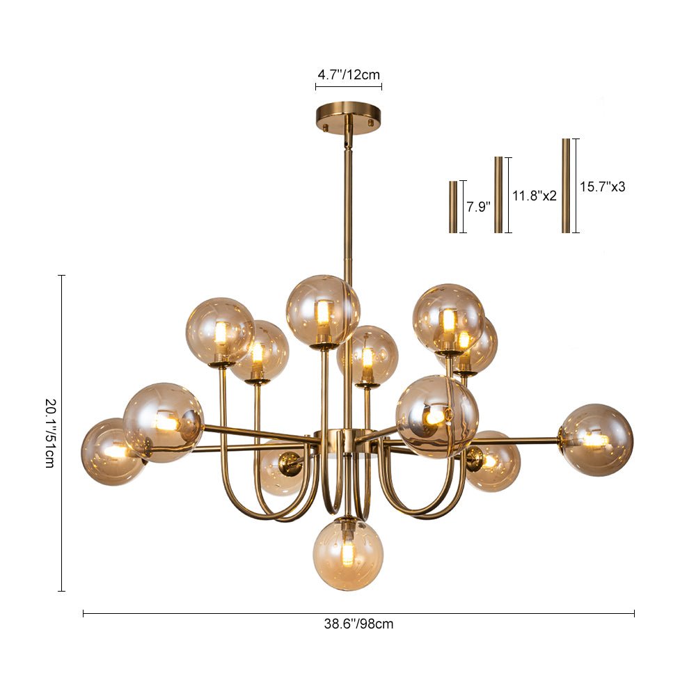 Tindra Modern Sputnik Glass Chandelier