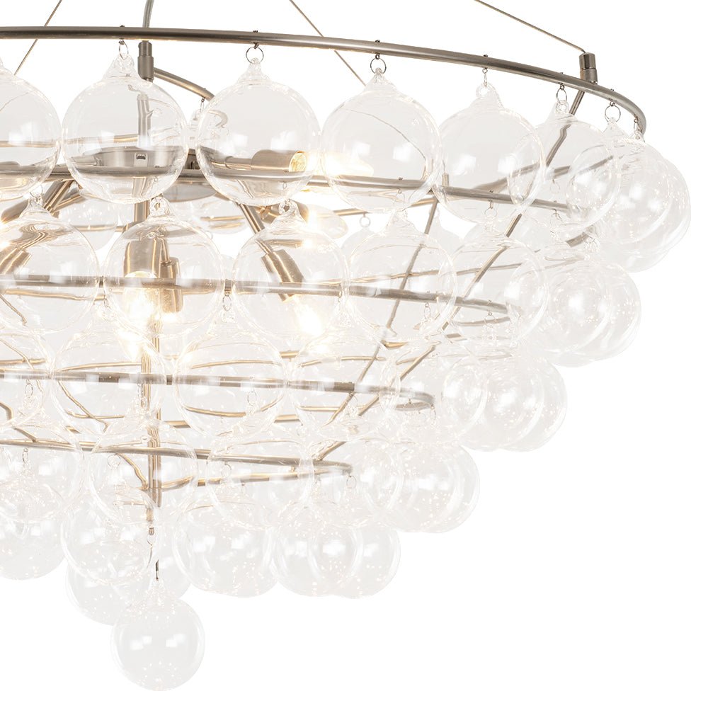 Qvistuvyx Oversized Spiral Tiered Clear Glass Chandelier - Lamp Copper
