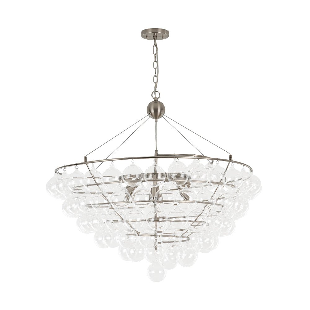 Qvistuvyx Oversized Spiral Tiered Clear Glass Chandelier - Lamp Copper