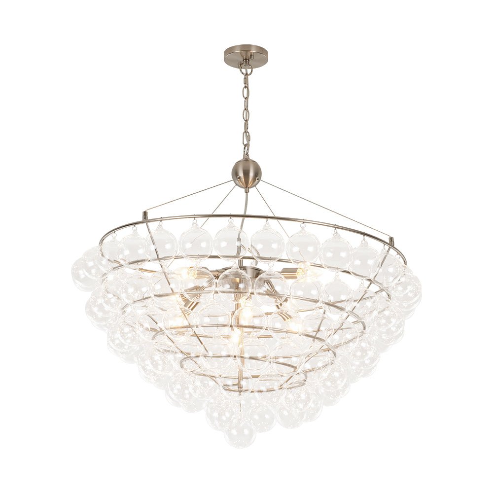Qvistuvyx Oversized Spiral Tiered Clear Glass Chandelier - Lamp Copper