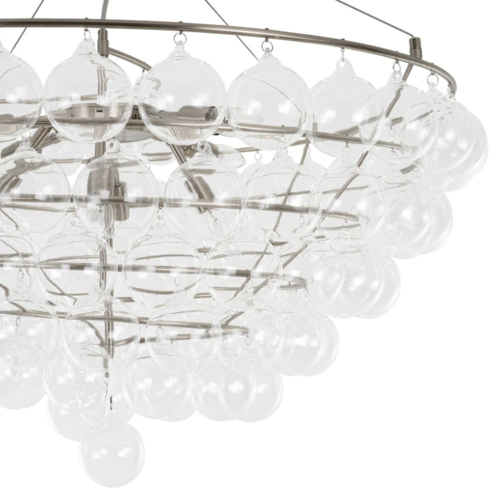 Qvistuvyx Oversized Spiral Tiered Clear Glass Chandelier - Lamp Copper