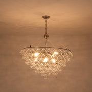 Qvistuvyx Oversized Spiral Tiered Clear Glass Chandelier - Lamp Copper